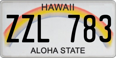 HI license plate ZZL783