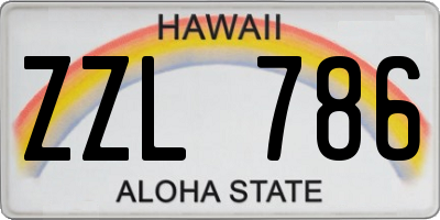 HI license plate ZZL786
