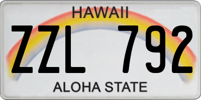 HI license plate ZZL792