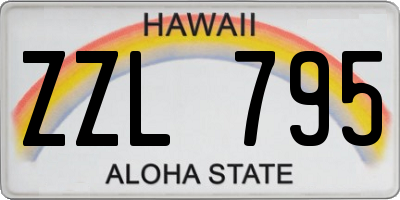 HI license plate ZZL795