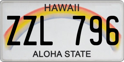 HI license plate ZZL796