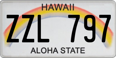 HI license plate ZZL797