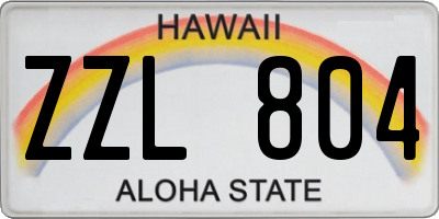 HI license plate ZZL804