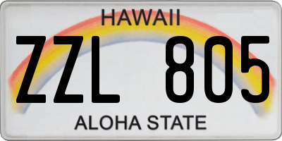 HI license plate ZZL805