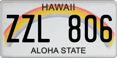 HI license plate ZZL806