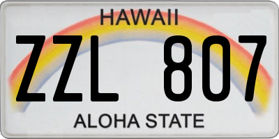 HI license plate ZZL807