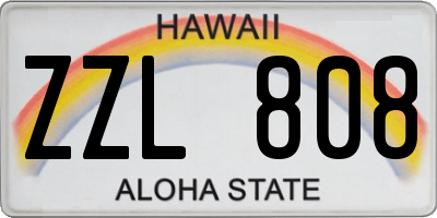 HI license plate ZZL808