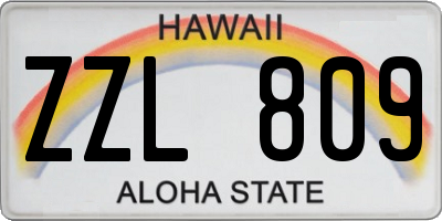 HI license plate ZZL809