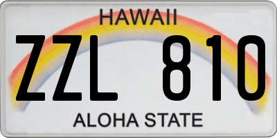 HI license plate ZZL810