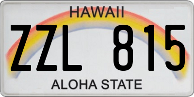 HI license plate ZZL815