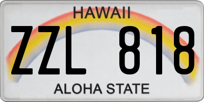 HI license plate ZZL818