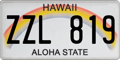 HI license plate ZZL819