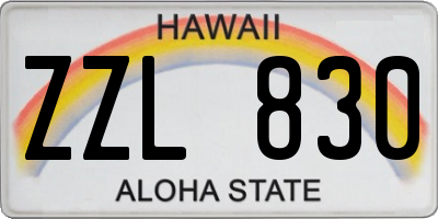 HI license plate ZZL830