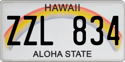 HI license plate ZZL834