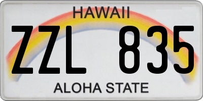 HI license plate ZZL835