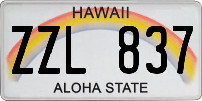 HI license plate ZZL837