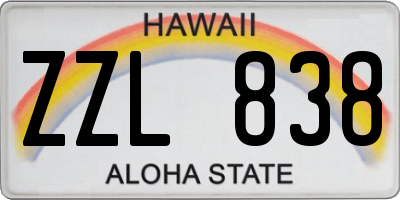 HI license plate ZZL838