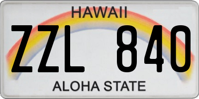 HI license plate ZZL840