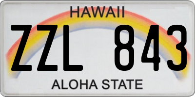 HI license plate ZZL843