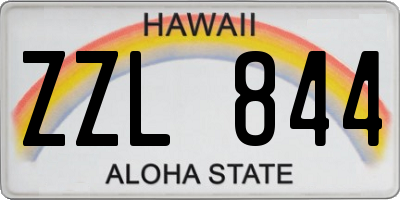 HI license plate ZZL844