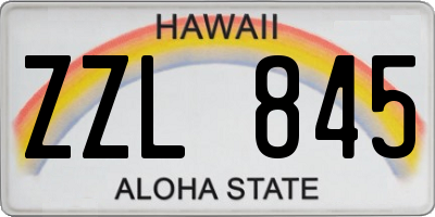 HI license plate ZZL845