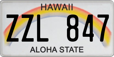 HI license plate ZZL847