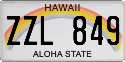 HI license plate ZZL849