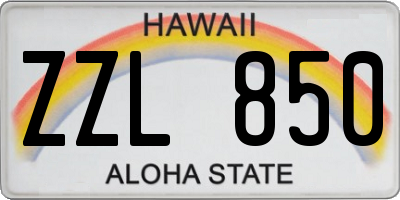 HI license plate ZZL850