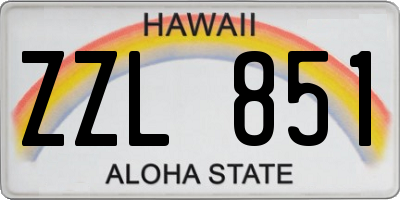 HI license plate ZZL851