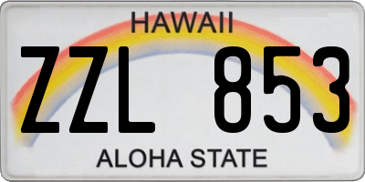 HI license plate ZZL853