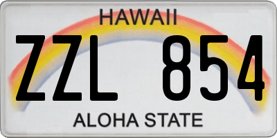 HI license plate ZZL854