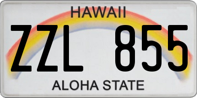 HI license plate ZZL855