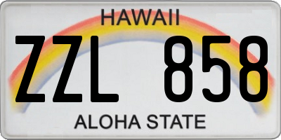 HI license plate ZZL858