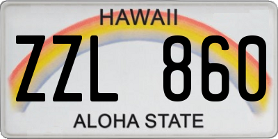 HI license plate ZZL860