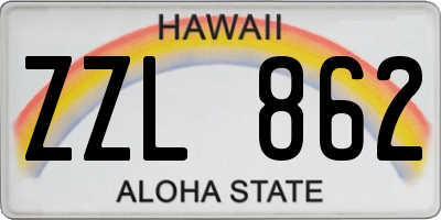 HI license plate ZZL862