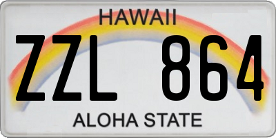 HI license plate ZZL864