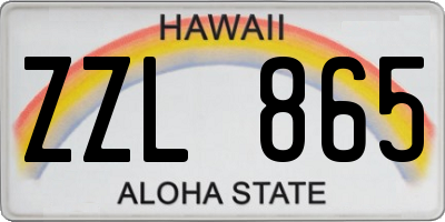 HI license plate ZZL865