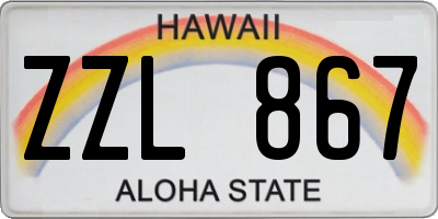 HI license plate ZZL867