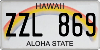 HI license plate ZZL869