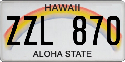 HI license plate ZZL870