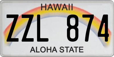 HI license plate ZZL874