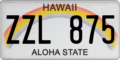 HI license plate ZZL875