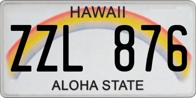 HI license plate ZZL876