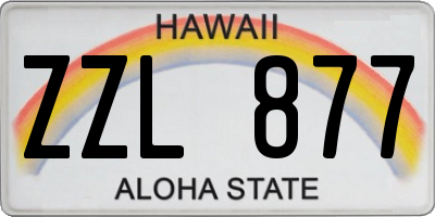 HI license plate ZZL877