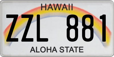 HI license plate ZZL881