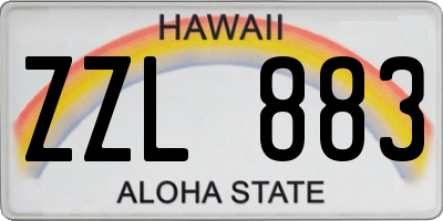 HI license plate ZZL883