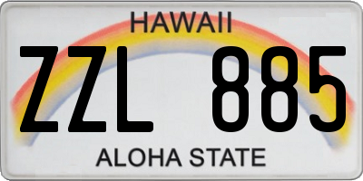 HI license plate ZZL885