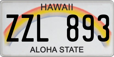 HI license plate ZZL893