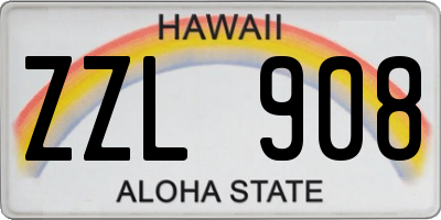 HI license plate ZZL908