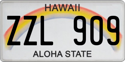 HI license plate ZZL909